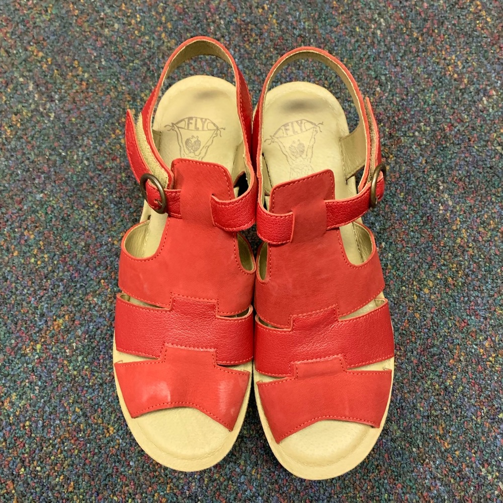 Fly London Yuni 188 Sandals, Lipstick Red, Size 41